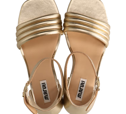 Catrina sandals on golden heels